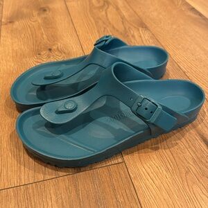 Birkenstock Women’s Gizeh Essentials Eva Teal Blue Sandal Waterproof Size 7-7.5